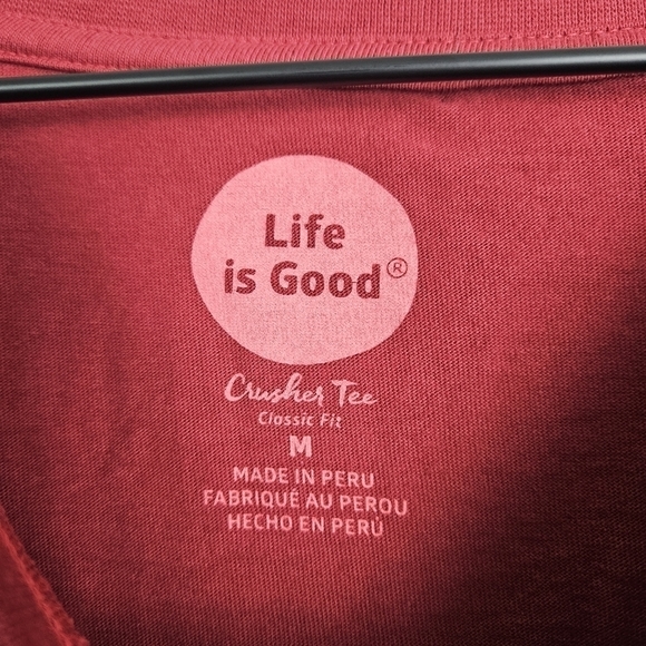 Life is Good Go Places Snowflake Jeep Cranberry LS Crusher Medium - Picture 5 of 8